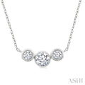 3 Stone Bezel Set Diamond Necklace