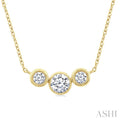 3 Stone Bezel Set Diamond Necklace