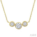3 Stone Bezel Set Diamond Necklace