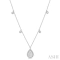 Pear Shape Halo Lovebright Diamond Necklace