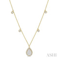 Pear Shape Halo Lovebright Diamond Necklace