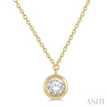 Round Shape Bezel Set Diamond Pendant