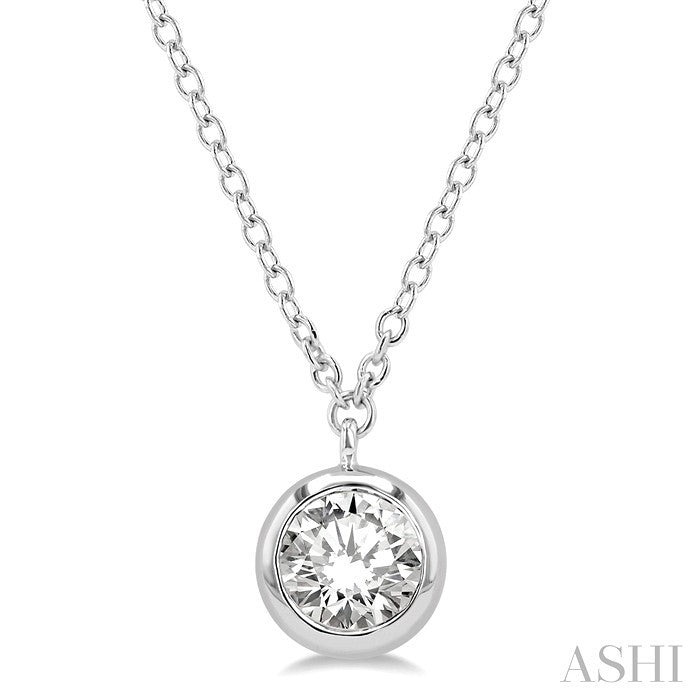Round Shape Bezel Set Diamond Pendant