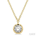 Round Shape Bezel Set Diamond Pendant