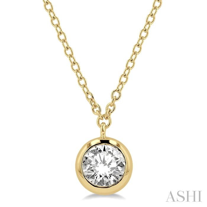 Round Shape Bezel Set Diamond Pendant