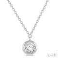 Round Shape Bezel Set Diamond Pendant