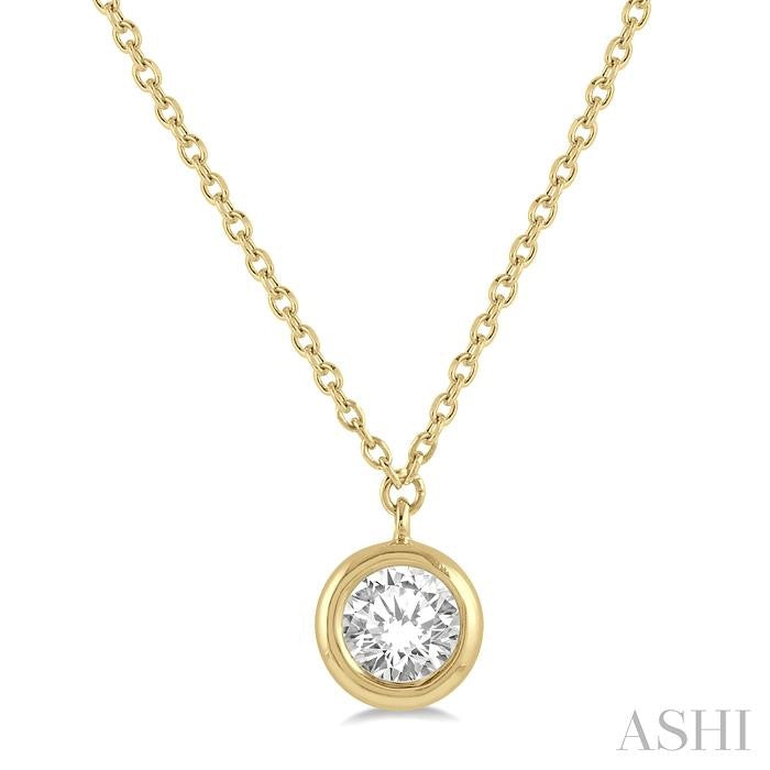 Round Shape Bezel Set Diamond Pendant