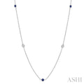 Gemstone & Diamond Station Necklace