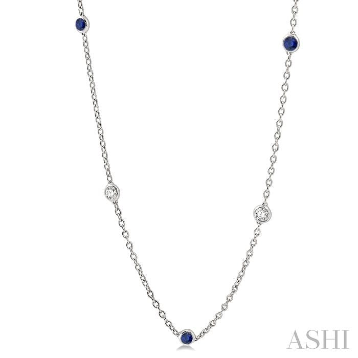 Gemstone & Diamond Station Necklace