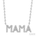 Block 'MAMA' Diamond Name Necklace