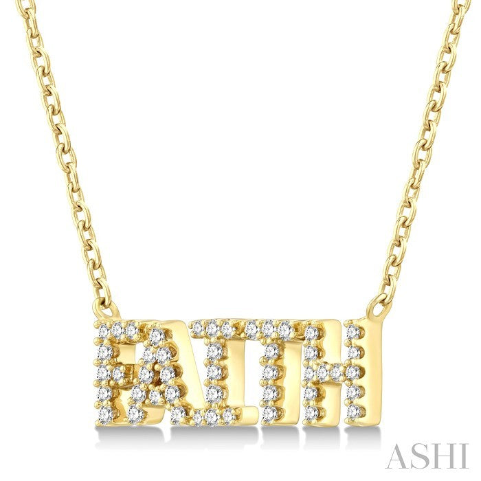 Block 'FAITH' Diamond Name Necklace