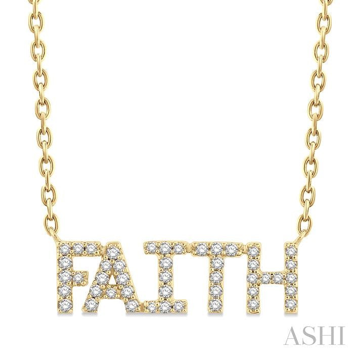 Block 'FAITH' Diamond Name Necklace