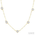 Mixed Shape Paperclip Lovebright Diamond Station Necklace
