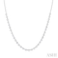 Halfway Bezel Set Diamond Tennis Necklace