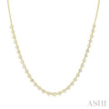 Halfway Bezel Set Diamond Tennis Necklace
