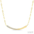 Paperclip Bar Diamond Smile Necklace