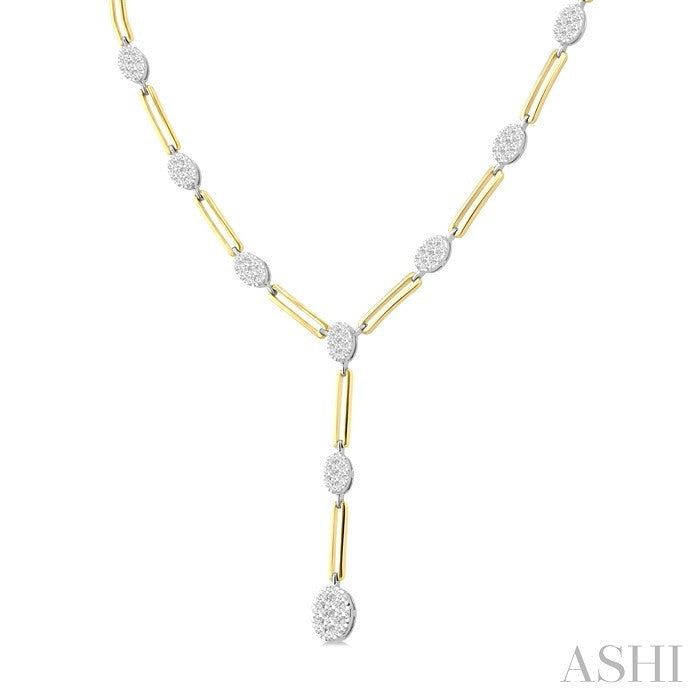 Oval Shape Paperclip Lovebright Diamond Fashion Necklace