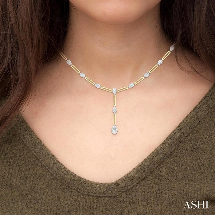 Oval Shape Paperclip Lovebright Diamond Fashion Necklace