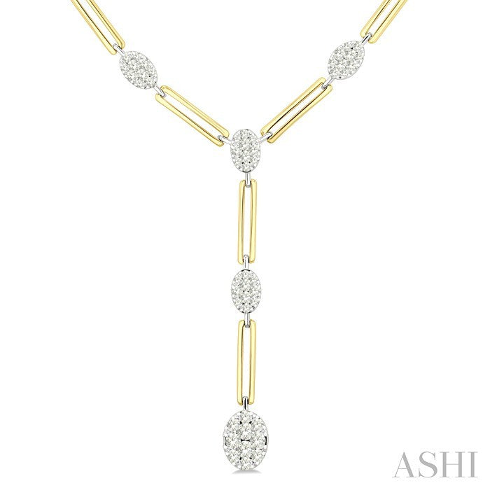 Oval Shape Paperclip Lovebright Diamond Fashion Necklace