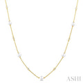 Pearl & Diamond Station Necklace
