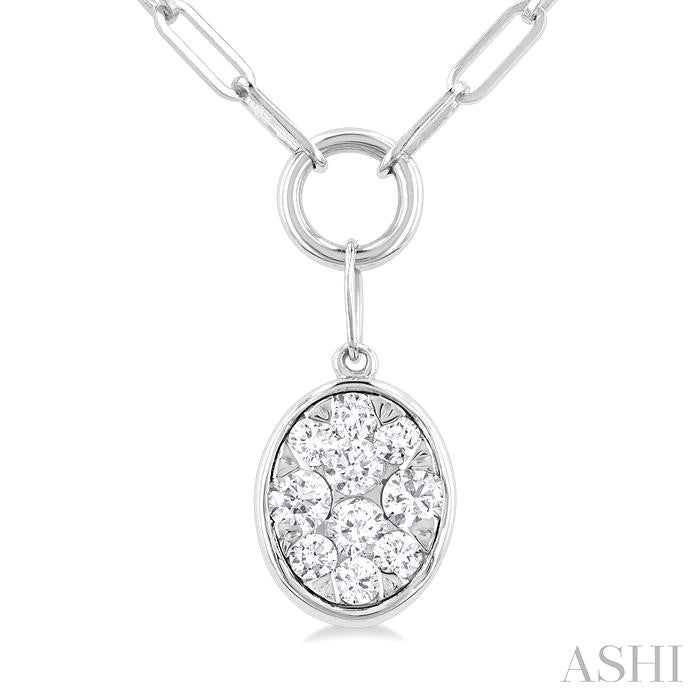 Oval Shape Lovebright Bezel Paperclip Necklace