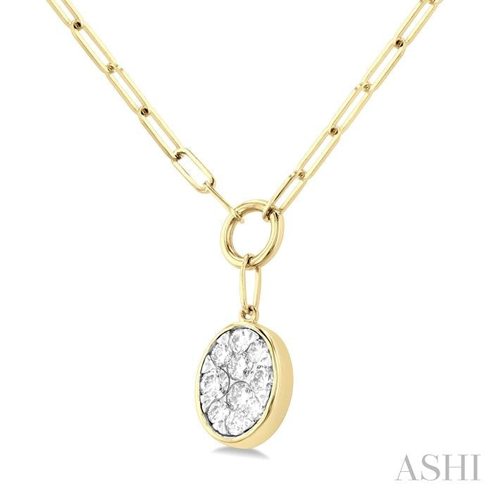 Oval Shape Lovebright Bezel Paperclip Necklace