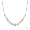 Bezel Set Graduated Diamond Smile Necklace