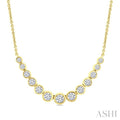 Bezel Set Graduated Diamond Smile Necklace