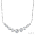 Bezel Set Graduated Diamond Smile Necklace
