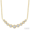 Bezel Set Graduated Diamond Smile Necklace