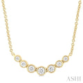 Bezel Set Graduated Diamond Smile Necklace