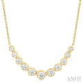 Bezel Set Graduated Diamond Smile Necklace