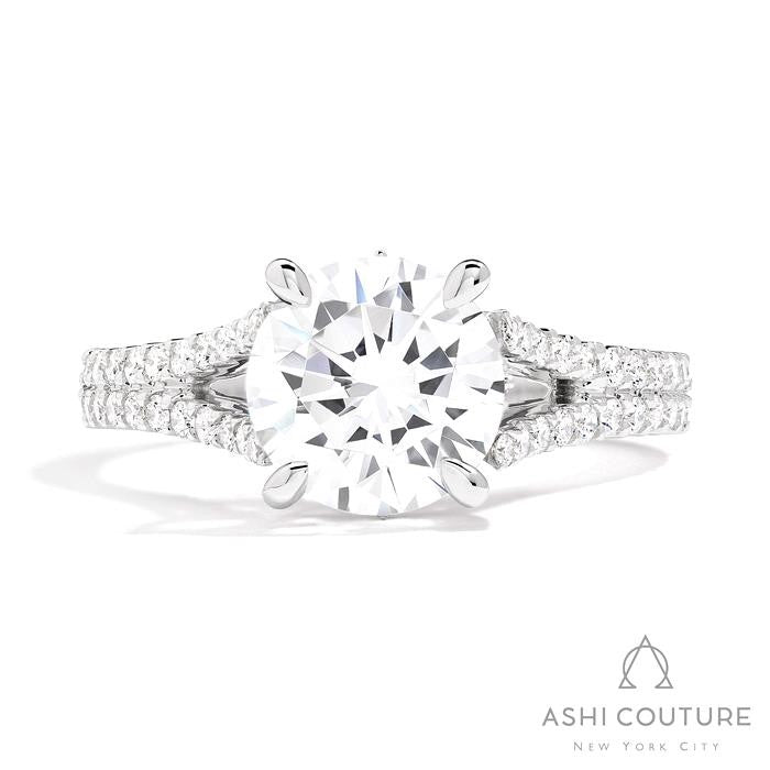 Couture Split Shank Round Semi-Mount Engagement Ring