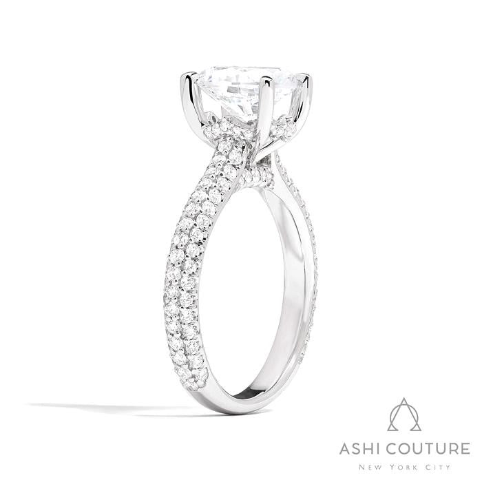 Couture 3-Row Pave Oval Semi-Mount Engagement Ring