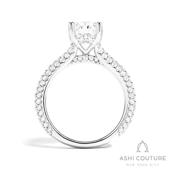 Couture 3-Row Pave Oval Semi-Mount Engagement Ring
