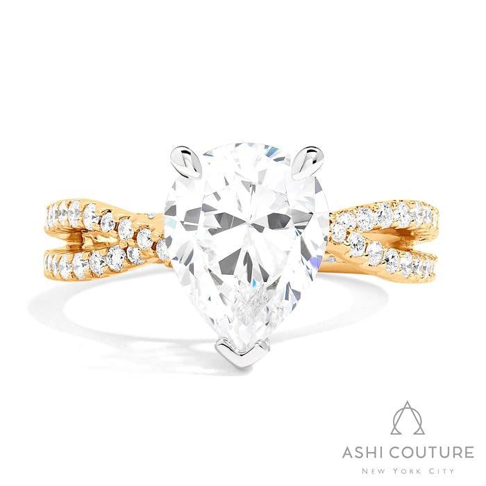 Couture Bypass Pear Semi-Mount Engagement Ring