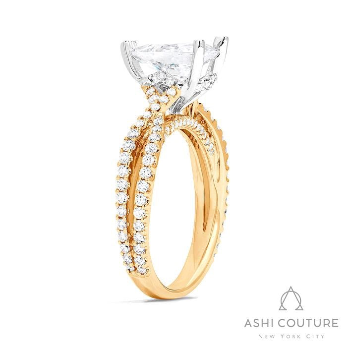 Couture Bypass Pear Semi-Mount Engagement Ring