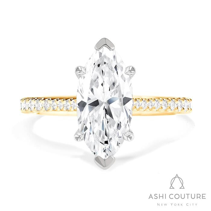 Couture Classic Diamond Pave Marquise Semi-Mount Engagement Ring