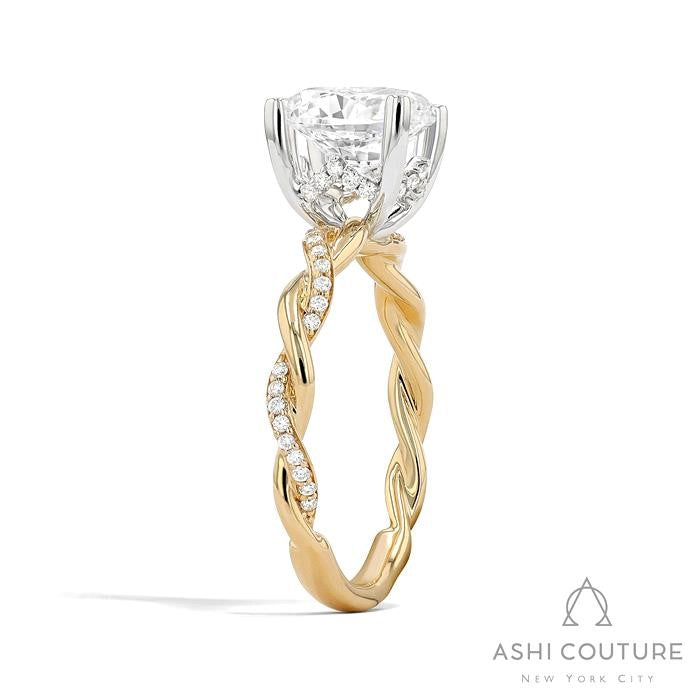Couture Alternate Diamond Twisted Round Semi-Mount Engagement Ring