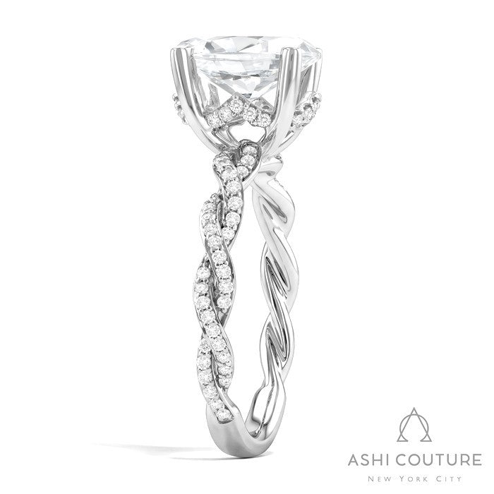 Couture Diamond Twisted Oval Semi-Mount Engagement Ring