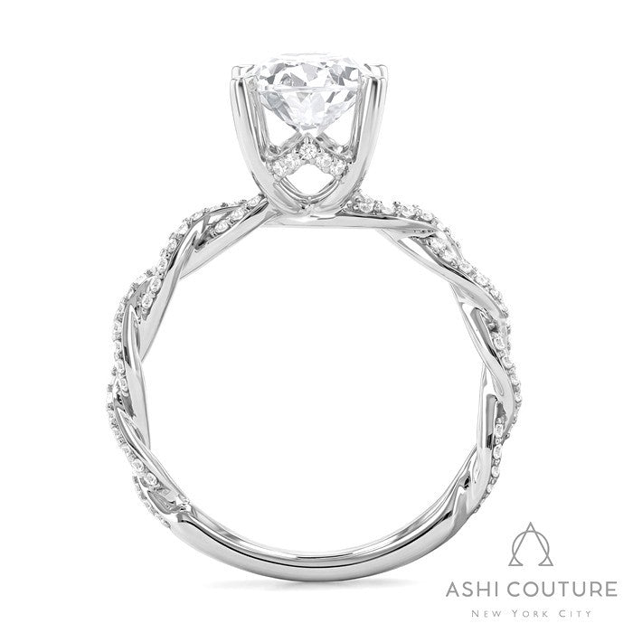 Couture Diamond Twisted Oval Semi-Mount Engagement Ring