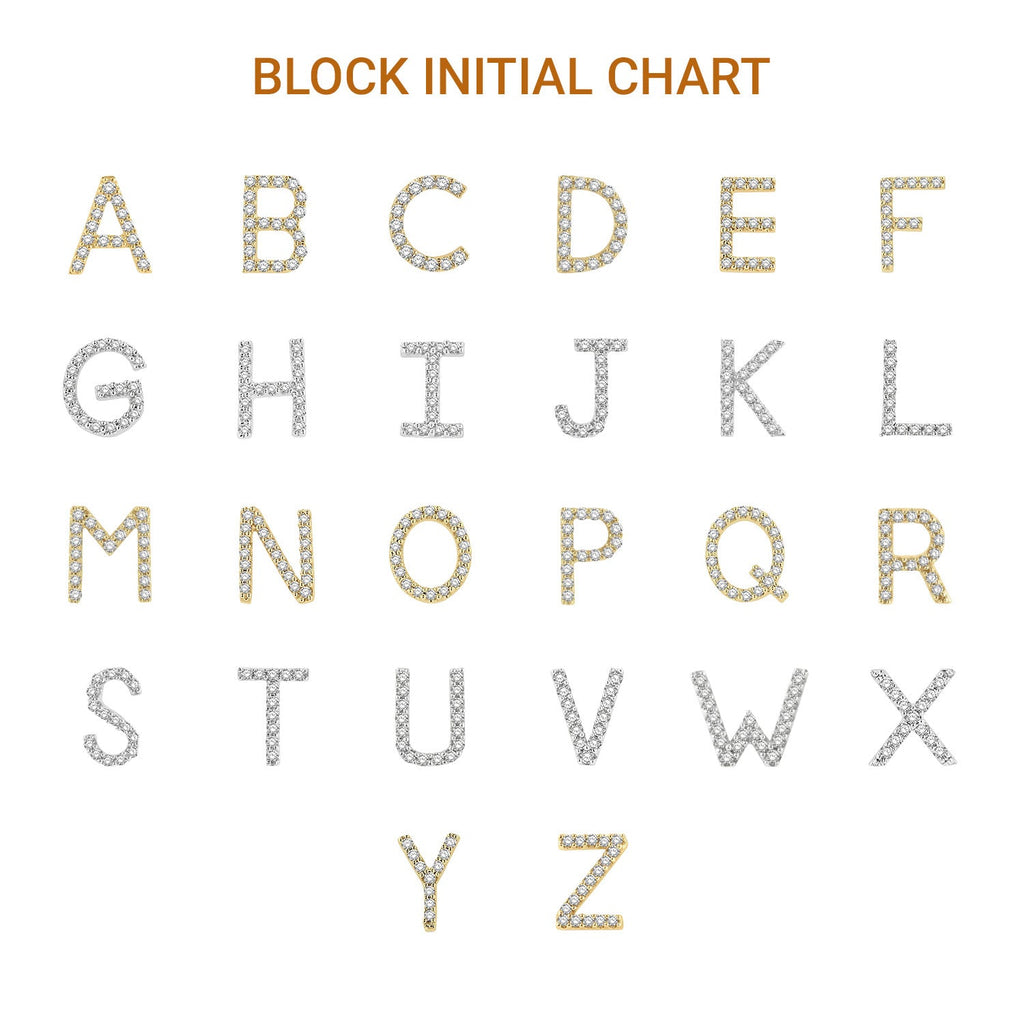 Block 'D' Initial Diamond Earrings