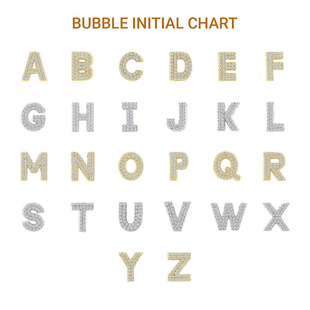 Bubble 'M' Initial Diamond Pendant