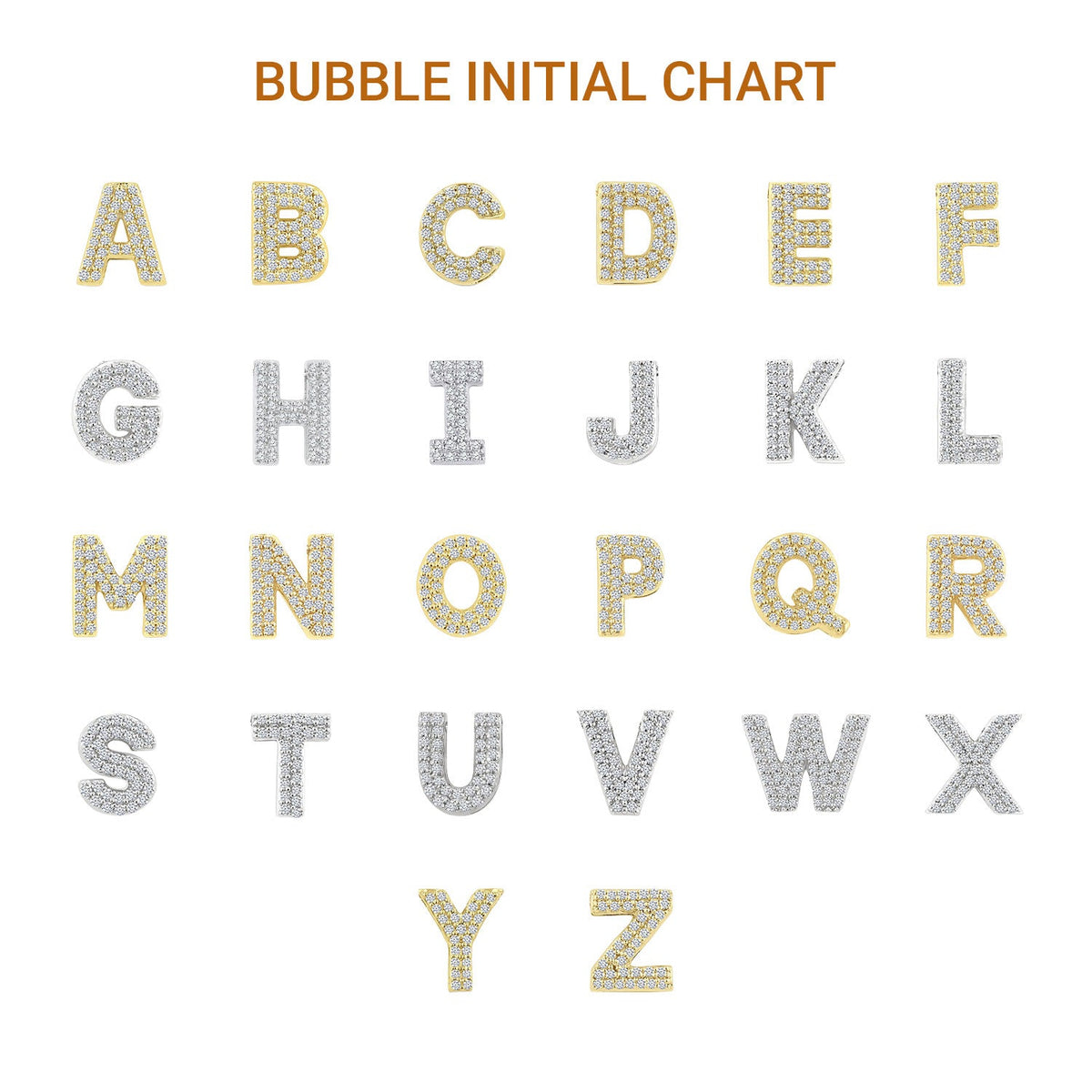 Bubble 'M' Initial Diamond Pendant