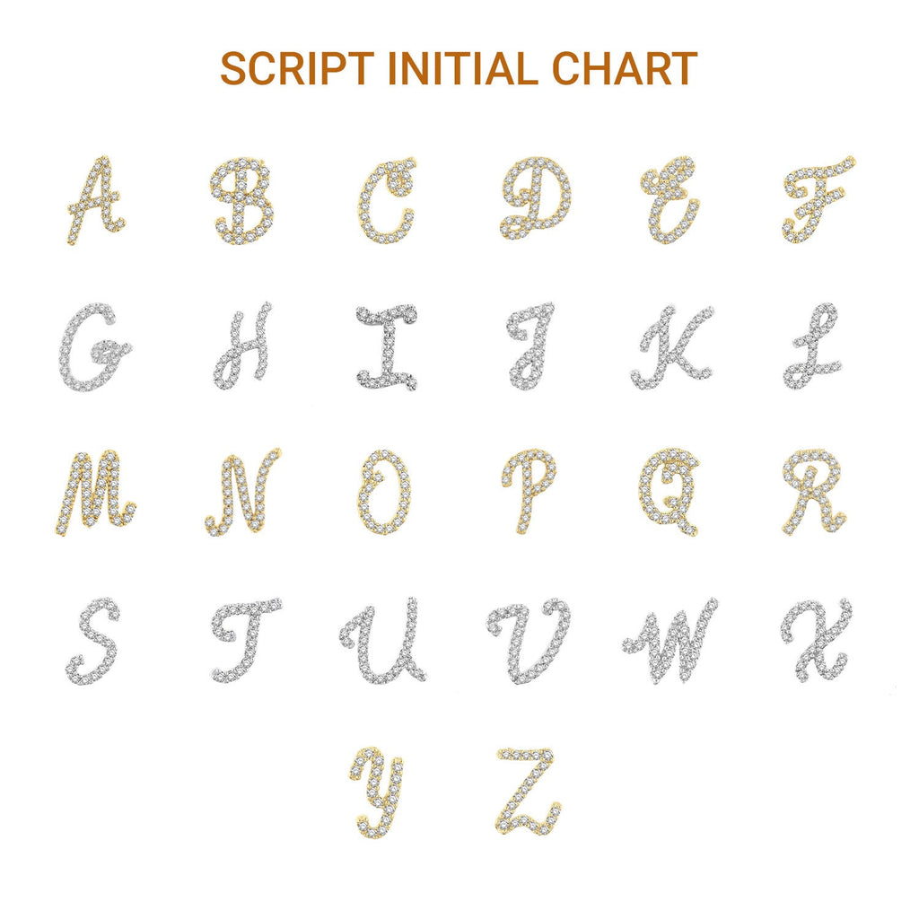 Script 'M' Initial Diamond Pendant