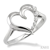 Heart Shape Journey Light Weight Diamond Ring