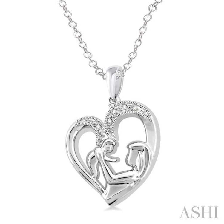Ruby & White Diamond Accents MOM Heart Pendant Pendant Necklace in 925 Rose  Gold Over Sterling Silver - Walmart.com