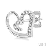 Silver Heart Shape Diamond Fashion Earrings