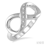 1/50 Ctw Round Cut Diamond Infinity Ring in Sterling Silver
