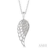 Silver Angel Wings Diamond Fashion Pendant